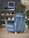 Кресло раскладное для отдыха в гостиную, спальню Bard натуральное дерево/ткань темно-синий Halmar Польша