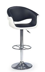 Барные стулья фото Стул барный H-46 хромированная сталь/экокожа черно-белый Halmar Польша - artos.in.ua