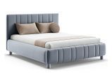 Ліжко м'яке BRW Meli 160&times;200 &mdash; сіро-блакитний, тканина Smart Velvet 216.01, без матраца, з основою, оббиті ніжки, з коробом для зберігання фото - artos.in.ua