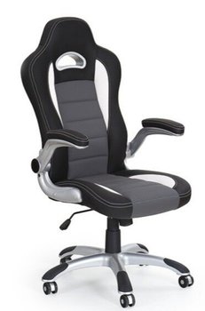 Кресло офисное Lotus механизм Tilt, пластик серый/перфорированная экокожа черный с красным Halmar Польша