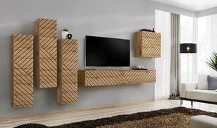 Комплект мебели в гостиную ASM Switch III WTL SW 3, дуб Wotan, фрезерованные фасады фото - artos.in.ua