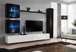 Комплект меблів у вітальню ASM Switch XVIII 26 ZW SW 18, чорний матовий, білий глянсовий фото - artos.in.ua