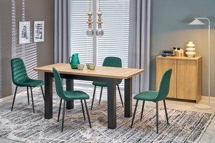 Стол обеденный раскладной GIZMO 120&ndash;160&times;75&times;79 см черный фото - artos.in.ua