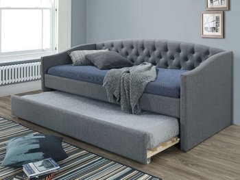 Розсувне ліжко-диван ALESSIА SIGNAL 90х200 сіра тканина з ящиками Польща
