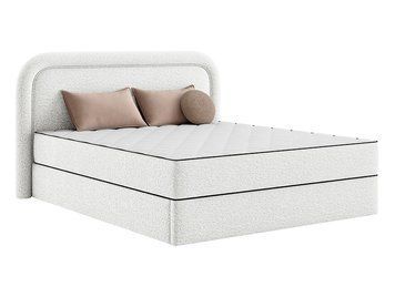 Ліжко континентальне BRW Silvo 160&times;200 &mdash; кремовий, з матрацом, з коробом фото - artos.in.ua
