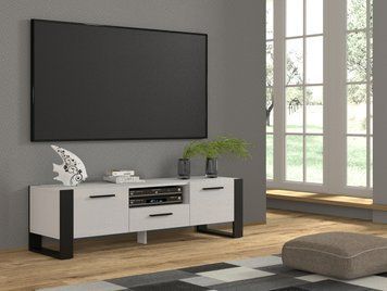 Тумба под телевизор NUKA 160 белая матовая BIM FURNITURE фото - artos.in.ua