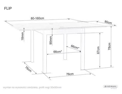 Обідній стіл Flip Signal 80&times;80&times;78, дуб кремона торро, ламінована плита фото - artos.in.ua
