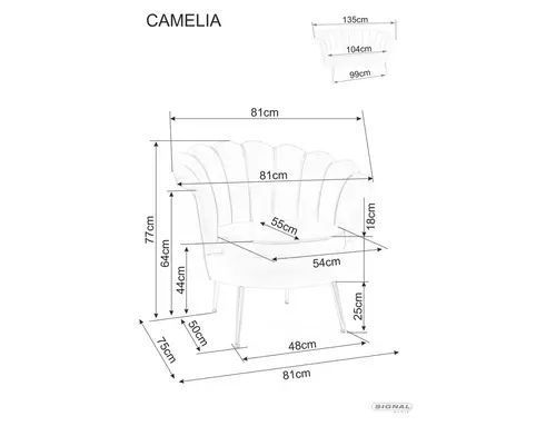 М'яке крісло Camellia 1 Signal 81&times;76&times;77, бежевий, велюр фото - artos.in.ua