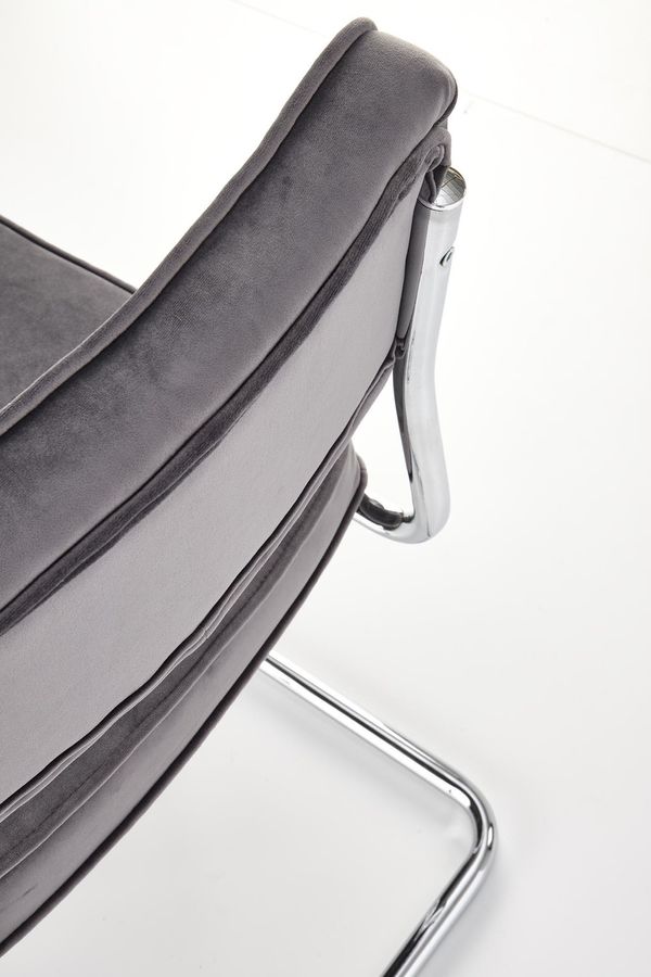 Металлический стул K510 бархатная ткань серый Halmar Польша