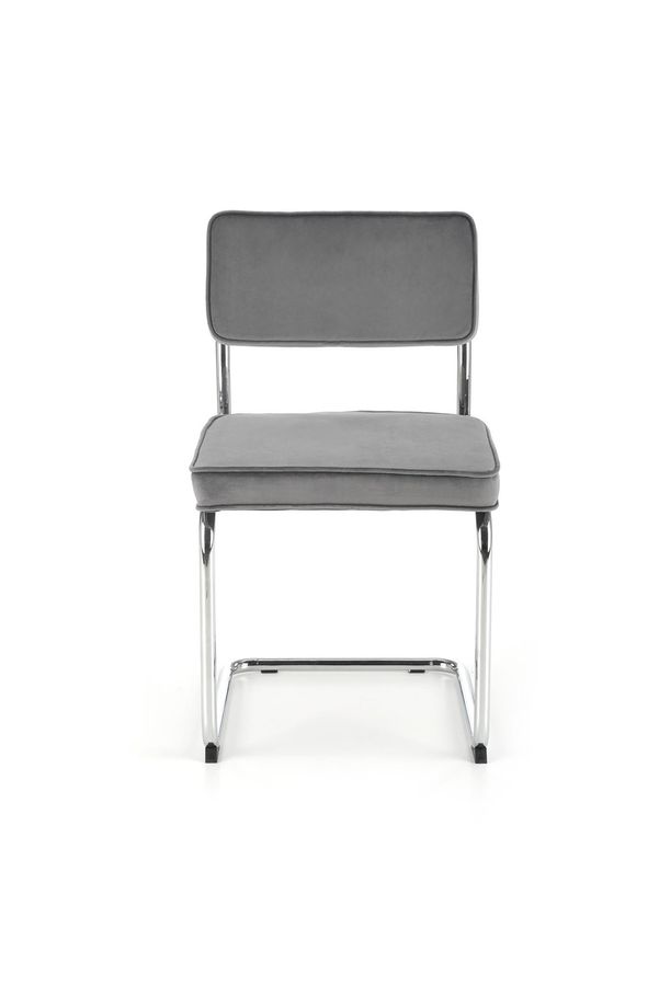 Металлический стул K510 бархатная ткань серый Halmar Польша