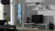 Стенка в гостиную Cama Soho 8 в стиле хай-тек 192x260x43 Белый мат/Серый глянец Польша