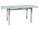 Стеклянный стол GD-017 SIGNAL 110-170x74 с рисунком белый Польша