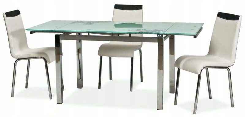 Скляний стіл GD-017 SIGNAL 110-170x74 із малюнком білий Польща