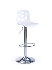 Барные стулья фото Стул барный H-48 хромированная сталь/полипропилен белый Halmar Польша - artos.in.ua