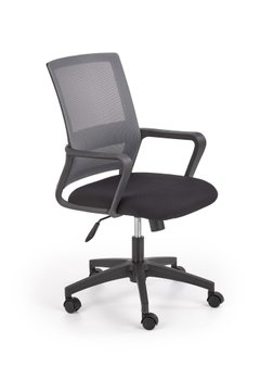 Крісло офісне Mauro механізм Tilt, пластик чорний / мембранна тканина чорний, сітка сірий Halmar Польща
