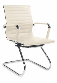 Крісло офісне Prestige Skid хромований метал / екошкіра кремовий Halmar Польща