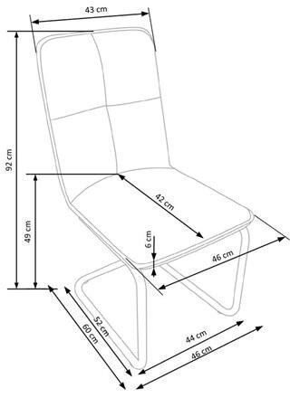 Стул K268 черный / коричневый из стали, экокожи и ткани фото - artos.in.ua