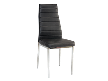 Чорний стілець на кухню H-261 SIGNAL еко шкіра на металевих ніжках Польща