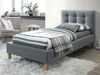 Односпальні ліжка фото Ліжко односпальне на ніжках Texas SIGNAL 90x200 сіре в стилі лофт Польща - artos.in.ua