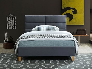 Ліжко Sierra велюр bed 120x200 колір сірий / дуб .150 Signal Польща