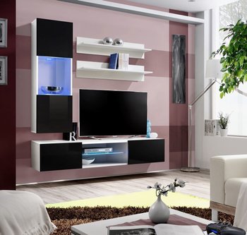 Комплект мебели в гостиную ASM FLY S 23 WS FY S3 Белый матовый/Черный глянцевый из Польши