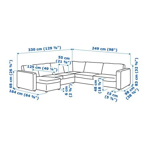 ИКЕА 5-местный угловой диван VIMLE ВИМЛЕ, 094.343.53 фото - artos.in.ua