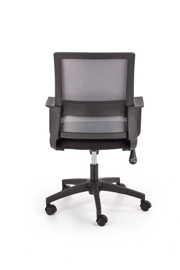 Крісло офісне Mauro механізм Tilt, пластик чорний / мембранна тканина чорний, сітка сірий Halmar Польща