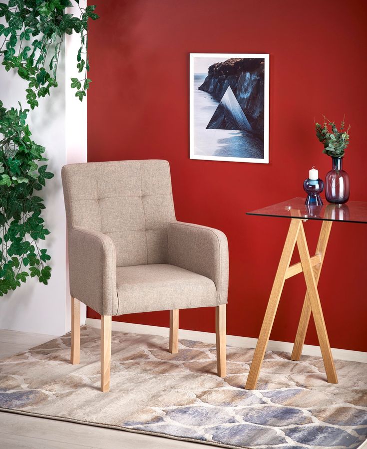 Кресло для отдыха в гостиную, спальню Filo дерево дуб медовый/ткань Inari 23 бежевый Halmar Польша