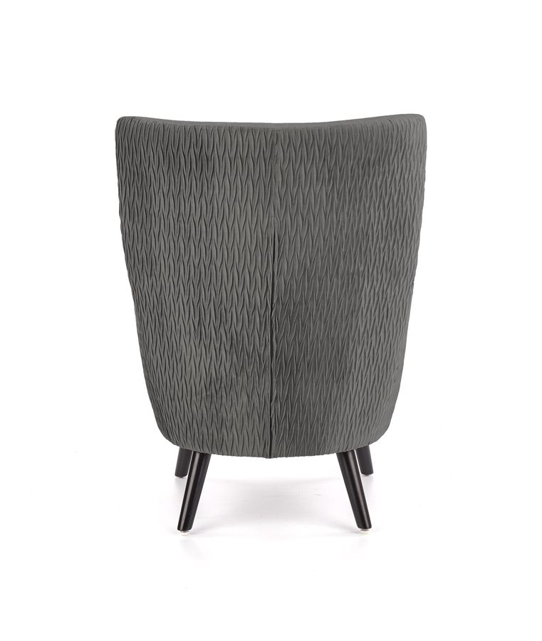 Кресло для отдыха в гостиную, спальню Ravel дерево черный/бархатная ткань серый Halmar Польша