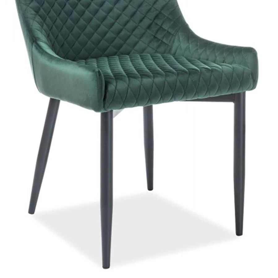 Мягкий стул COLIN B SIGNAL зеленая ткань велюр на металлических ножках Польша