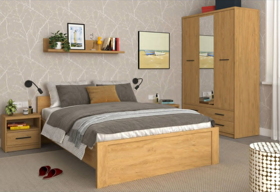 Каркас кровати VMV Holding Pavi 160&times;200, дуб каменный фото - artos.in.ua