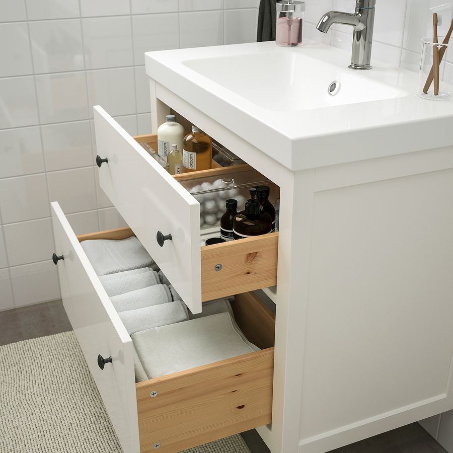 ИКЕА Тумба под умывальник с выдвижными ящиками HEMNES ХЕМНЭС / ORRSJÖN, 695.467.91 фото - artos.in.ua