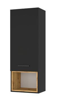 Вітрина навісна ANETTE G 47 см чорний мат/дуб артизан BIM Furniture Польща фото - artos.in.ua