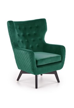 Крісло для відпочинку в вітальню, спальню Marvel дерево чорний / оксамитова тканина темно-зелений Halmar Польща