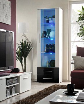 Вітрина ASM Neo I 24 WSHWH N1, білий матовий, білий глянсовий, чорний глянцевий фото - artos.in.ua