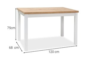Кухонний стіл розкладний Adam 120x68 SIGNAL Дуб ланцелот ламінована дошка Польща фото - artos.in.ua