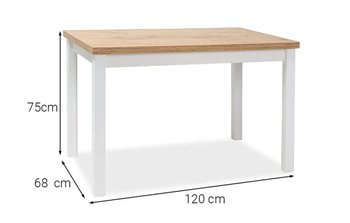 Кухонний стіл розкладний Adam 120x68 SIGNAL Дуб ланцелот ламінована дошка Польща