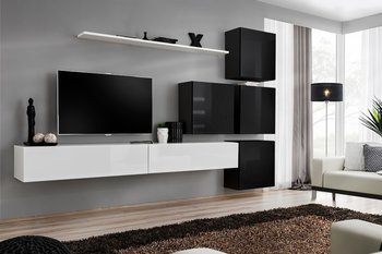 Комплект мебели в гостиную ASM Switch IX 26 WS SW 9 Белый матовый/Черный глянцевый из Польши