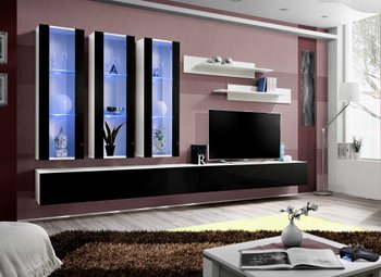 Комплект мебели в гостиную ASM FLY E 23 WS FY E3 Белый матовый/Черный глянцевый из Польши