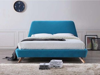 Двоспальне ліжко подіум GANT SIGNAL 160x200 бірюзове на косих ніжках Польща