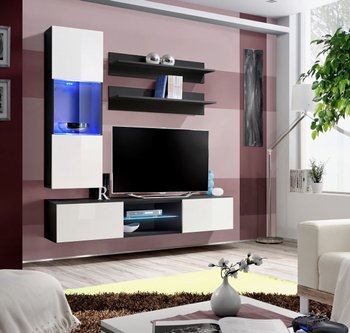 Комплект мебели в гостиную ASM FLY S 23 ZW FY S3 Черный матовый/Белый глянцевый из Польши