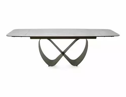 Обеденный стол Infinity Ceramic Signal 160&times;95&times;76, бежевый матовый, закаленное стекло + керамика, медный, металл фото - artos.in.ua