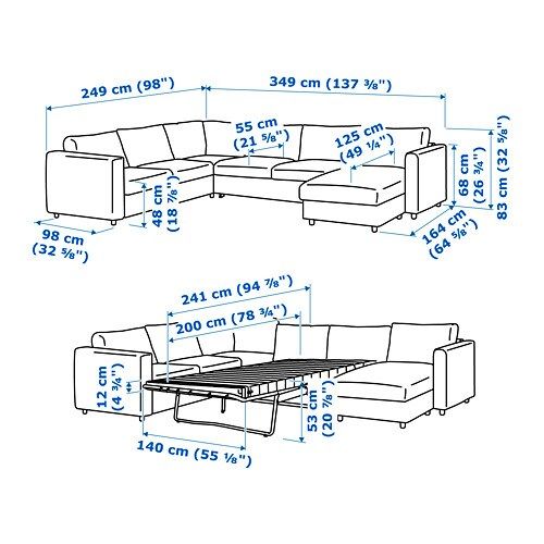 ІКЕА Кутовий диван розкладний. 5o з шезлонгом VIMLE ВІМЛЕ, 895.371.68 фото - artos.in.ua