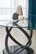 Стіл обідній круглий в вітальню, кухню Optico 122x122 скло прозорий / МДФ, сталь чорний Halmar Польща