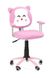 Кресло компьютерное детское Kitty механизм Пиастра, металл розовый/экокожа розовый с белым Halmar Польша