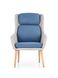 Кресло для отдыха в гостиную, спальню Purio натуральное дерево/ткань светло-серый/синий Halmar Польша