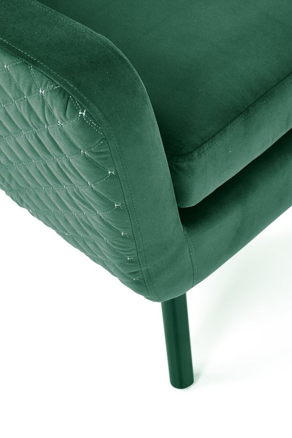 Кресло для отдыха в гостиную, спальню Marvel дерево черный/бархатная ткань темно-зеленый Halmar Польша