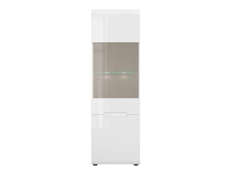 Вітрина BRW Azteca Trio S504-REG1W1D/19/6-BI/BIP, білий, білий глянцевий фото - artos.in.ua
