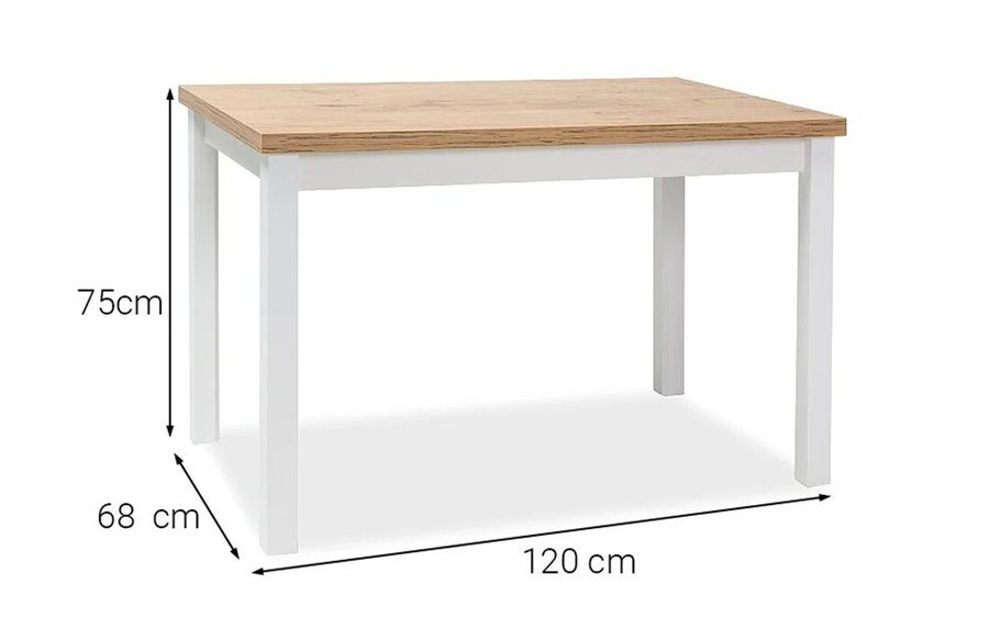 Кухонний стіл розкладний Adam 120x68 SIGNAL Дуб ланцелот ламінована дошка Польща