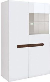 Вітрина BRW Azteca Trio S504-SFK1W1D/14/9-BI/BIP, білий, білий глянцевий фото - artos.in.ua